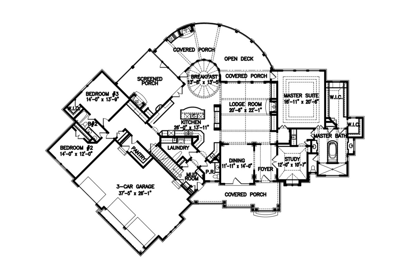Craftsman House Plan - Amicalola Cottage 95207 - 1st Floor Plan