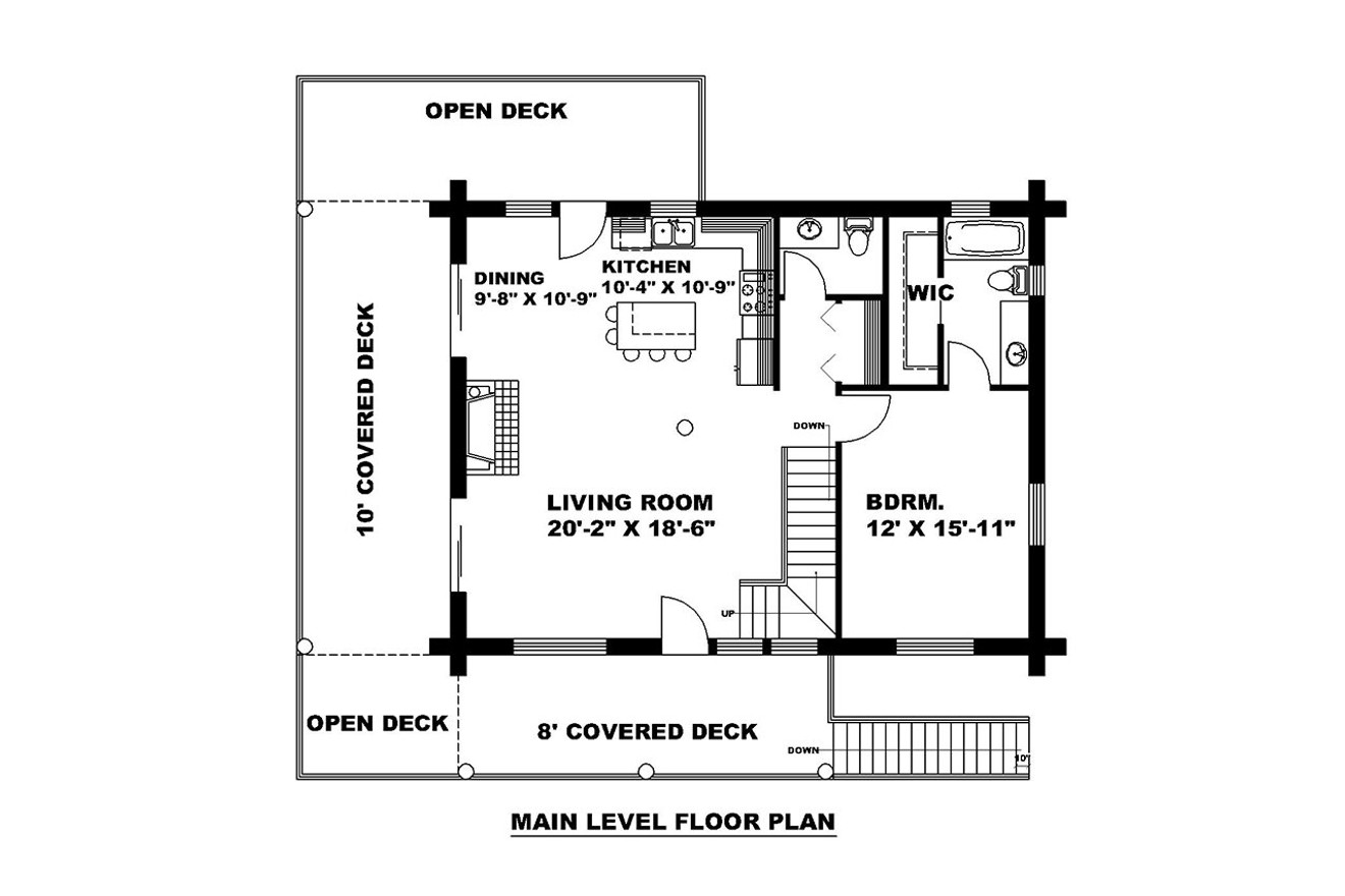 Lodge Style House Plan - 15116 - 1st Floor Plan
