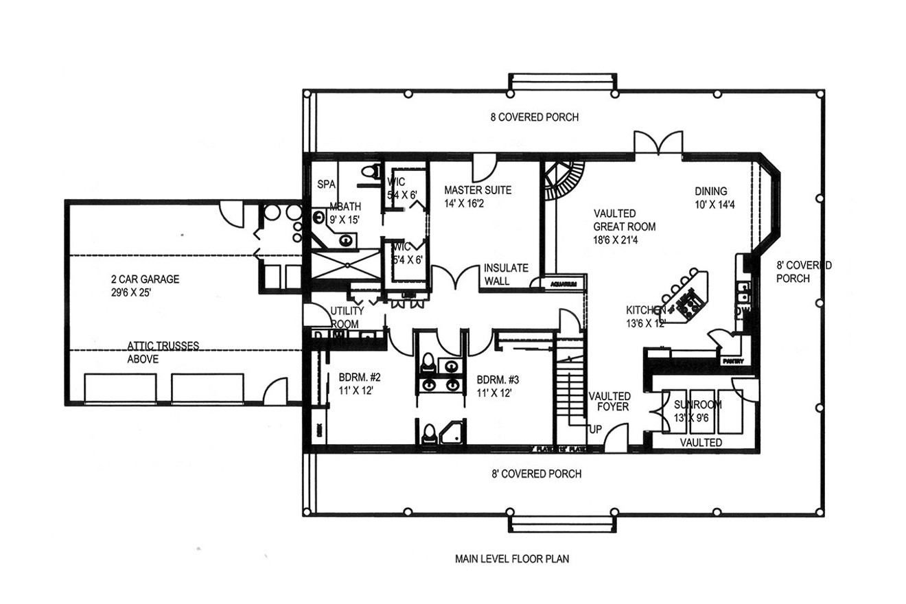 Ranch House Plan - 21555 - 1st Floor Plan