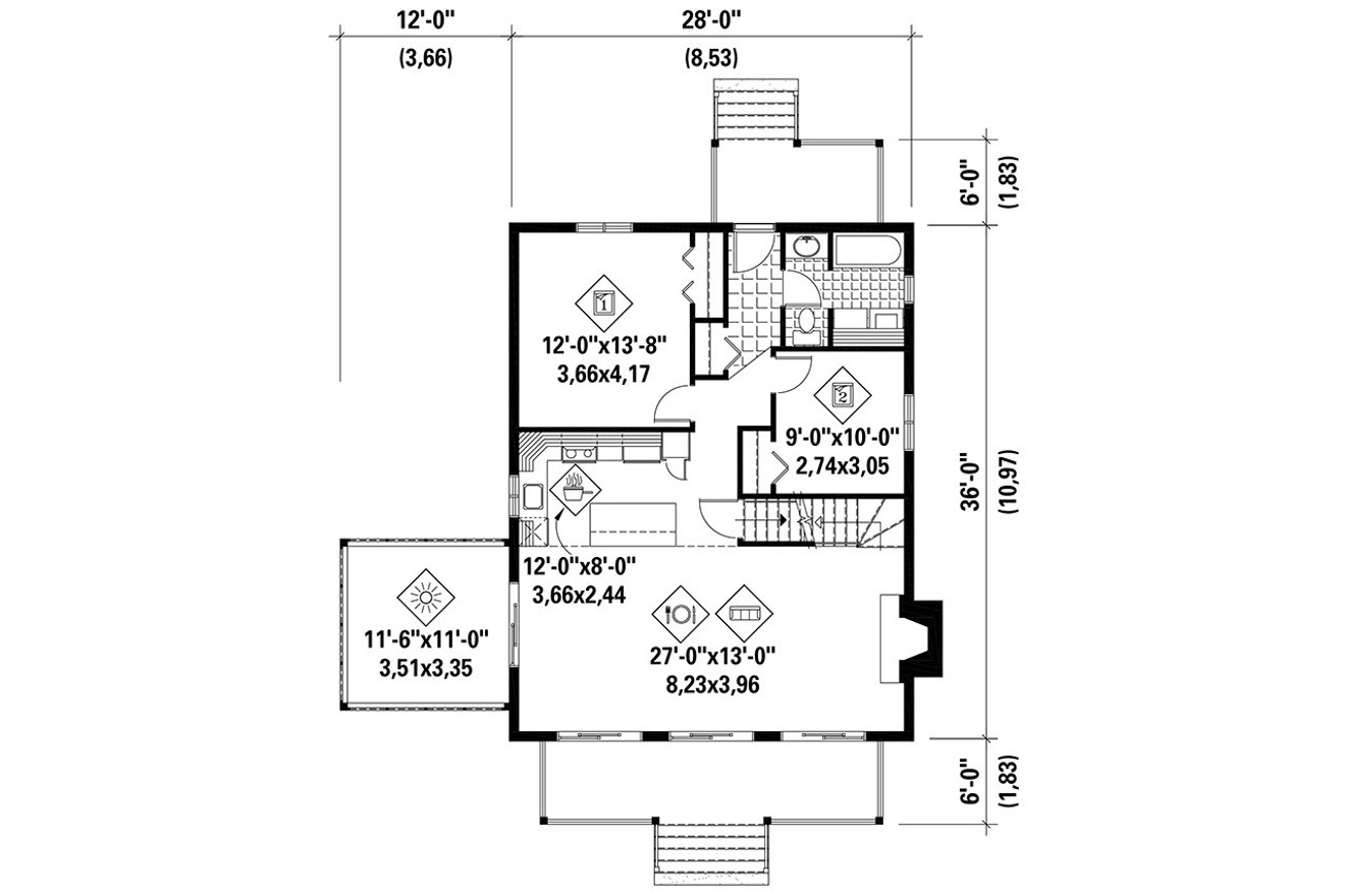 Craftsman House Plan - 28651 - 1st Floor Plan