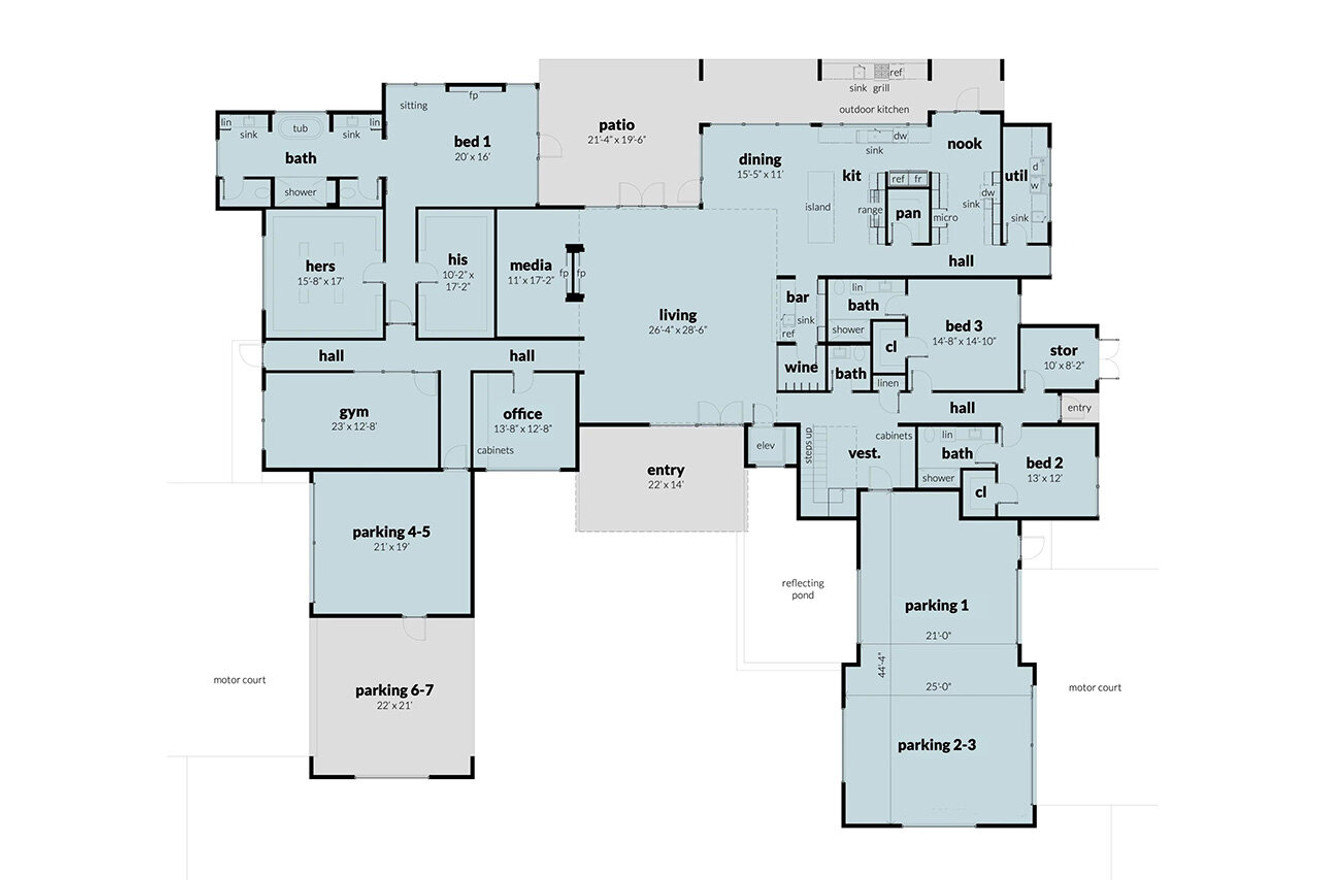 Contemporary House Plan - Amaryllis 31755 - 1st Floor Plan