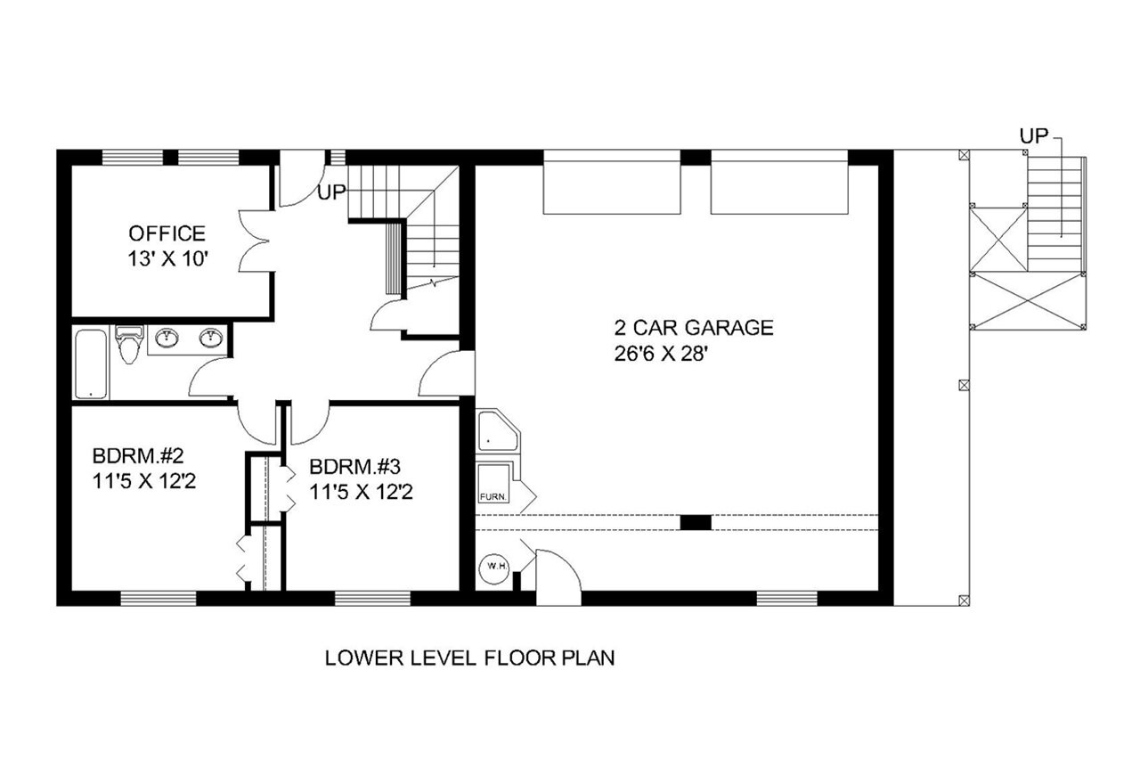 Secondary Image - Craftsman House Plan - 33734 - 1st Floor Plan