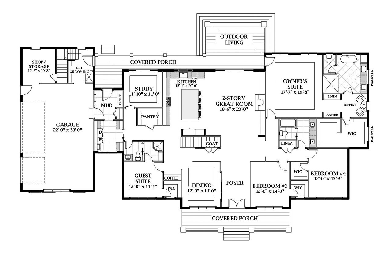 Farmhouse House Plan - Windmere 50336 - 1st Floor Plan
