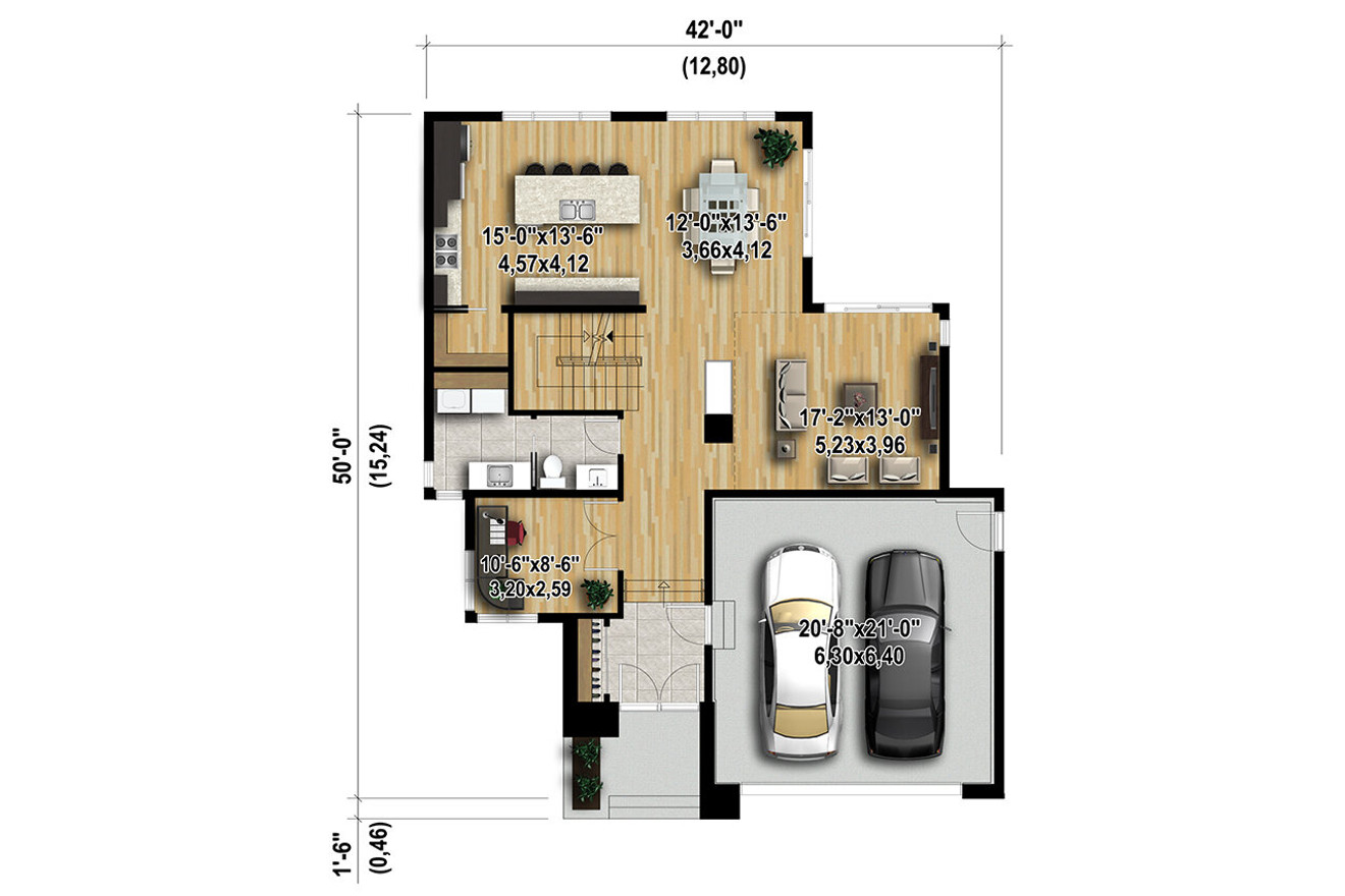 Contemporary House Plan - 75797 - 1st Floor Plan