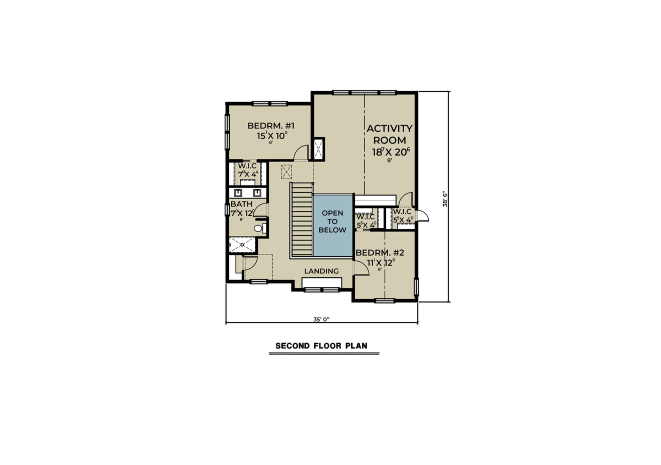 Secondary Image - Farmhouse House Plan - 77729 - 2nd Floor Plan
