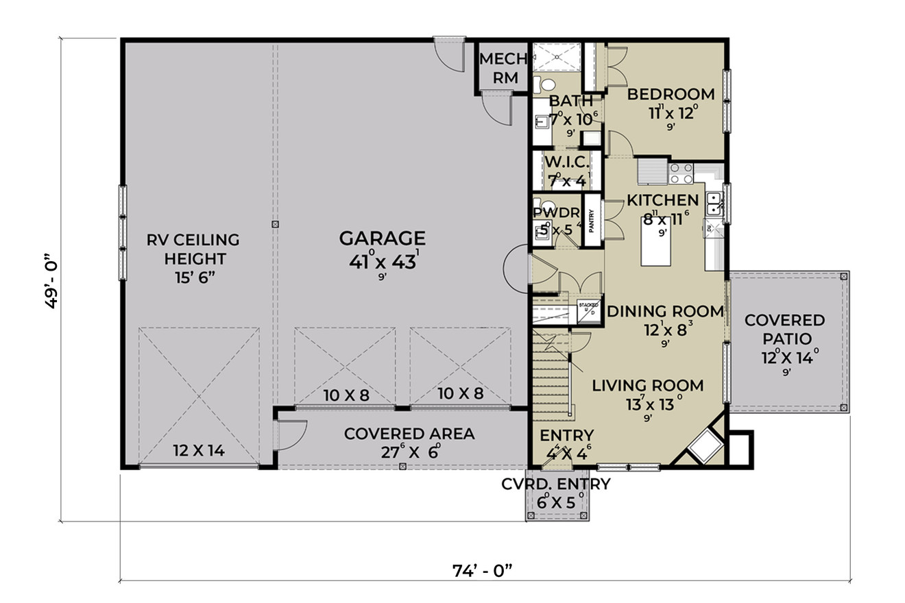 Farmhouse House Plan - 79384 - 1st Floor Plan