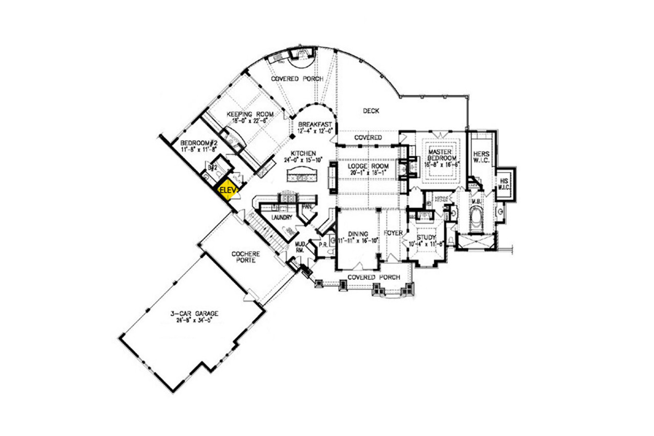 Craftsman House Plan - Sunbury Cottage 65284 - 1st Floor Plan