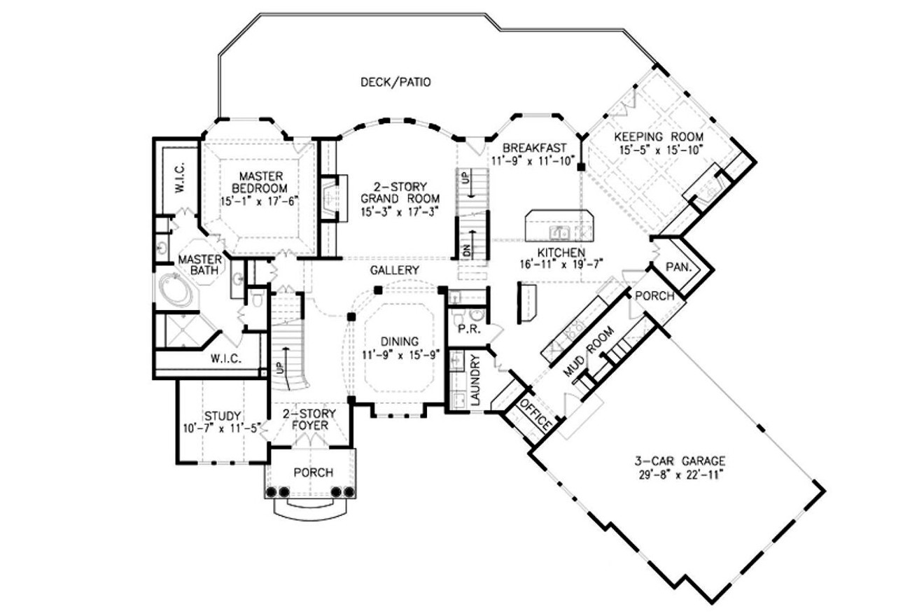 European House Plan - Ashland Manor II 37035 - 1st Floor Plan