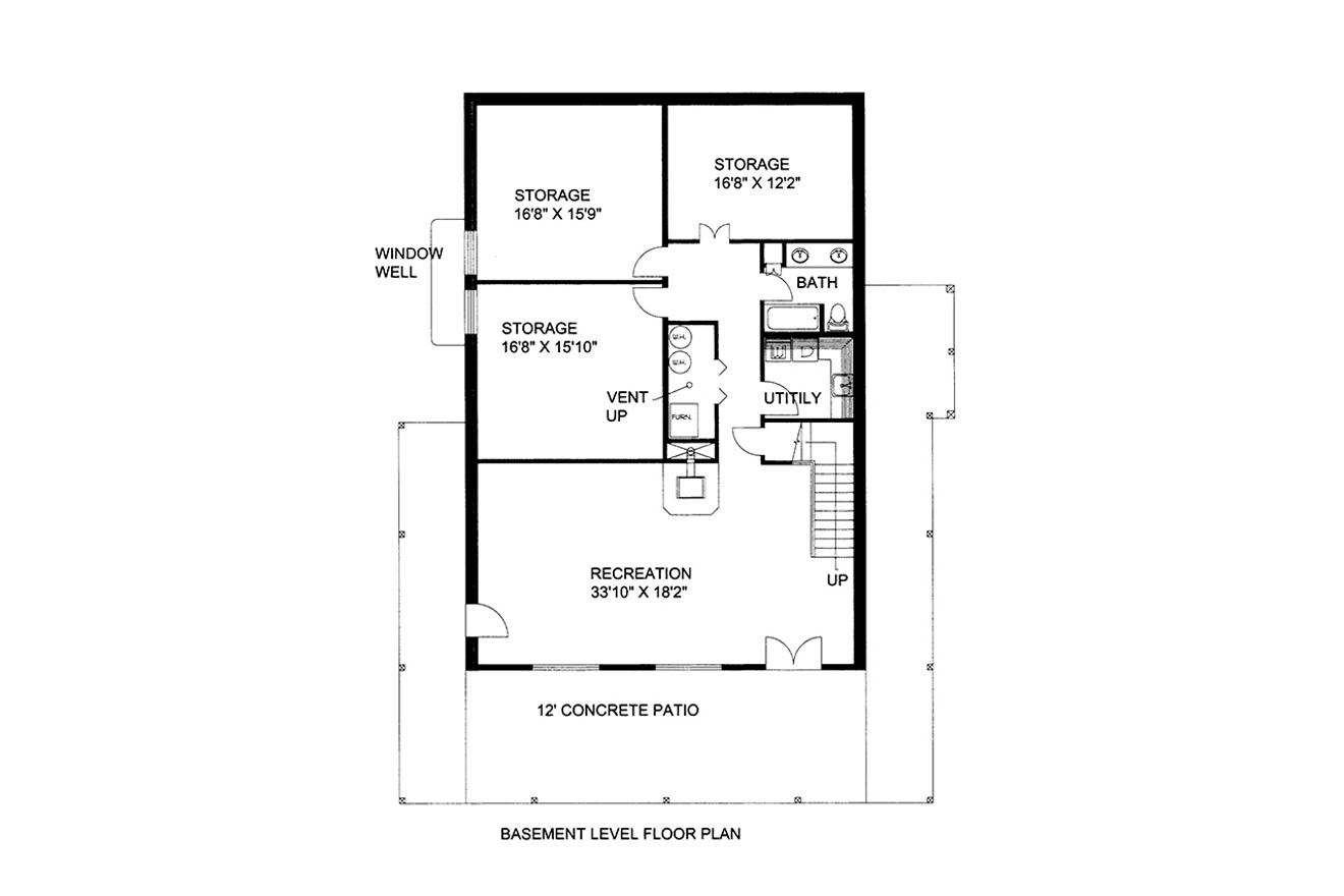 Secondary Image - Craftsman House Plan - 85283 - Basement Floor Plan