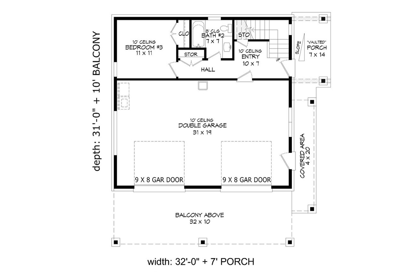 Modern House Plan - 97859 - 1st Floor Plan