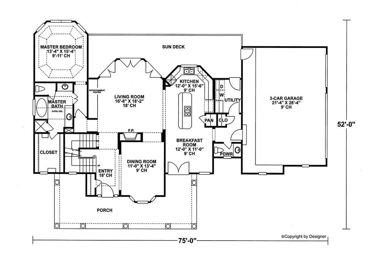 Farmhouse House Plan - Troon Manor 96425 - 1st Floor Plan
