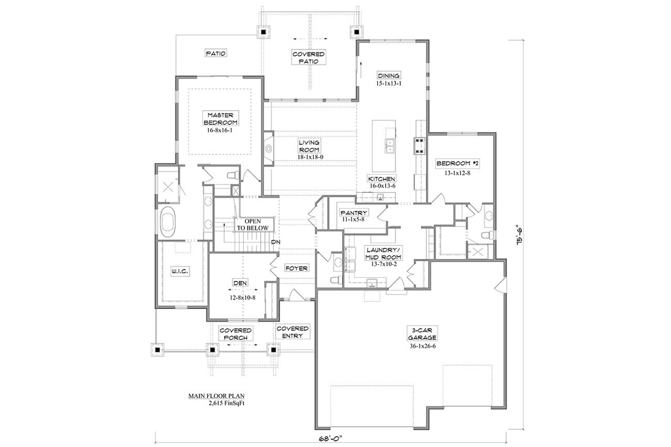 Lodge Style House Plan - Sawmill 91691 - 1st Floor Plan