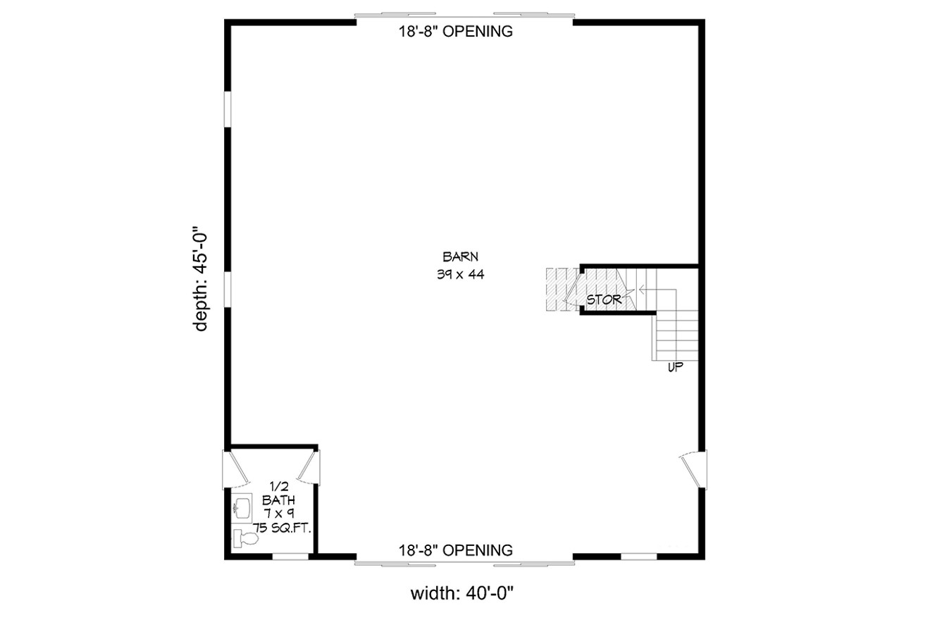 Country House Plan - Eastern Oak Barn 15528 - 1st Floor Plan