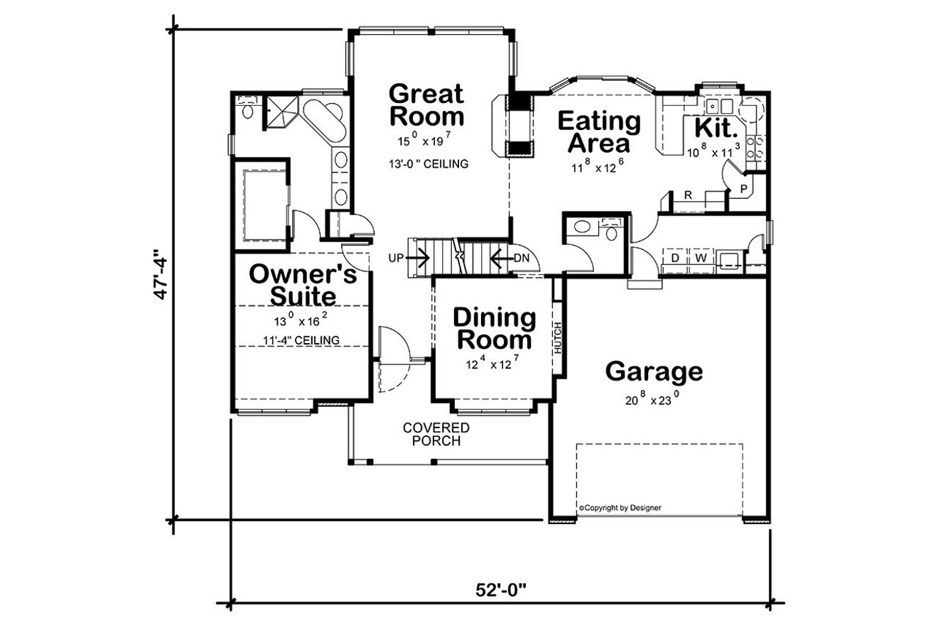 Traditional House Plan - Trenton II 72328 - 1st Floor Plan