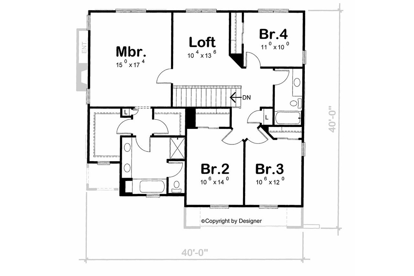 Secondary Image - European House Plan - Woodworth 42648 - 2nd Floor Plan