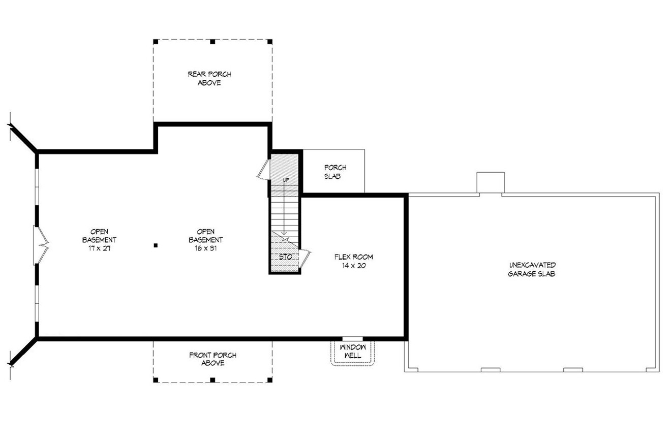 Craftsman House Plan - Sandy Bay 64334 - Basement Floor Plan