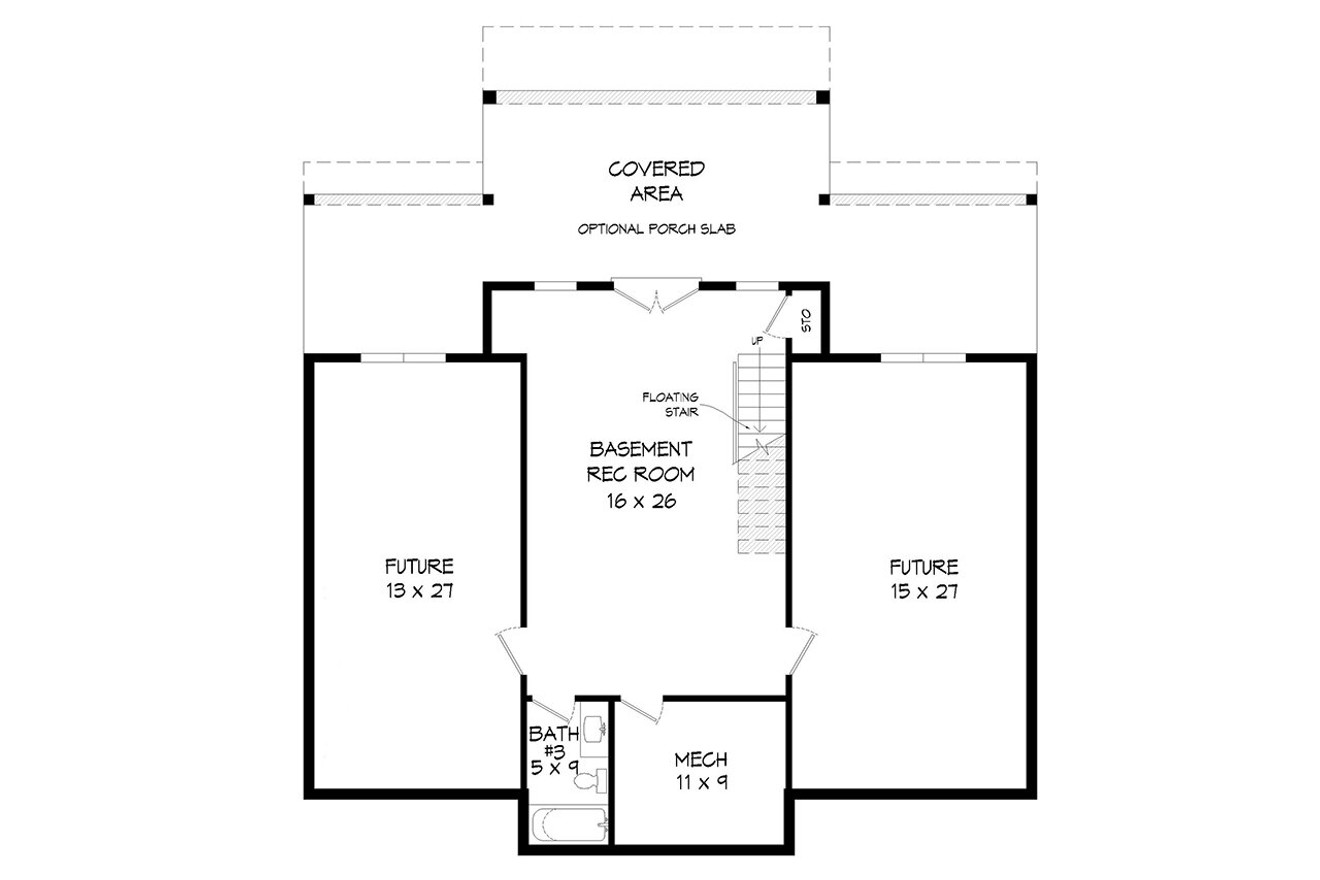 Modern House Plan - Sugar Top Mountain 64262 - Basement Floor Plan