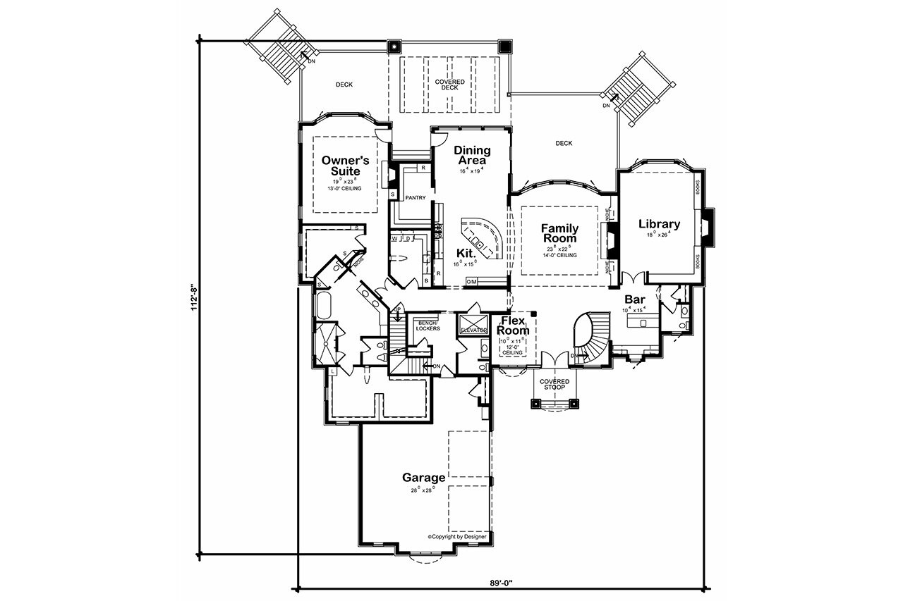 Craftsman House Plan - Mary Clayre Creek 21022 - 1st Floor Plan