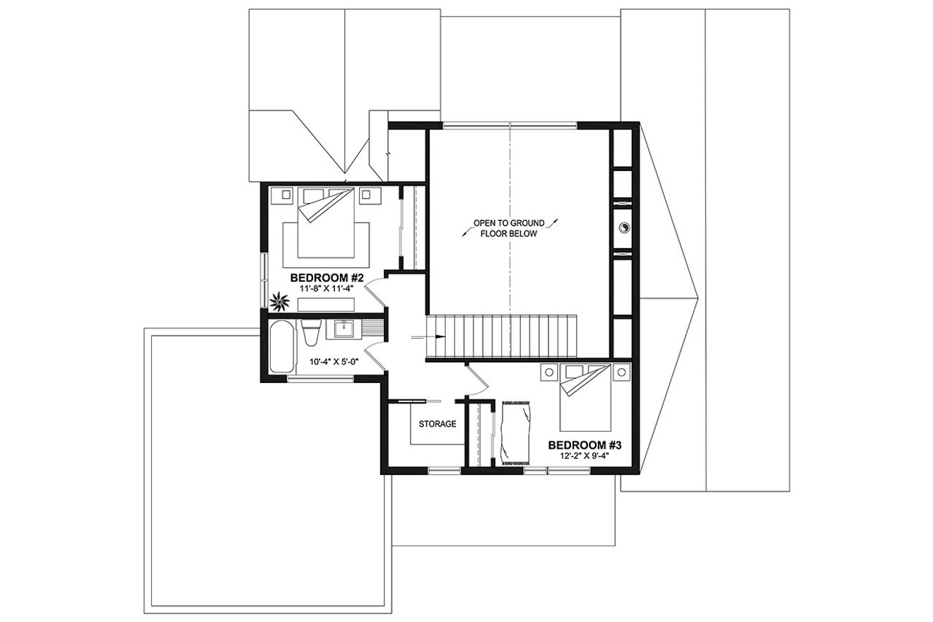 Secondary Image - Modern House Plan - Kayla 77216 - 2nd Floor Plan