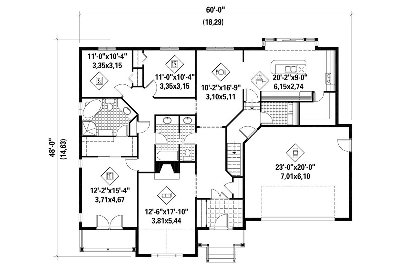 Country House Plan - 88726 - 1st Floor Plan