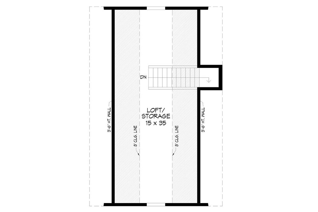 Secondary Image - Traditional House Plan - West Jefferson Garage 73350 - 2nd Floor Plan