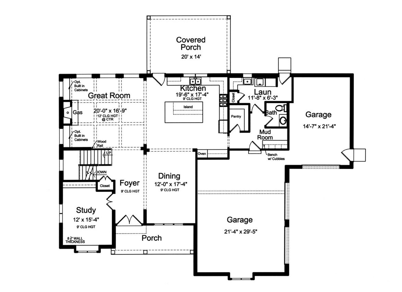 Farmhouse House Plan - Wesboro 53627 - 1st Floor Plan