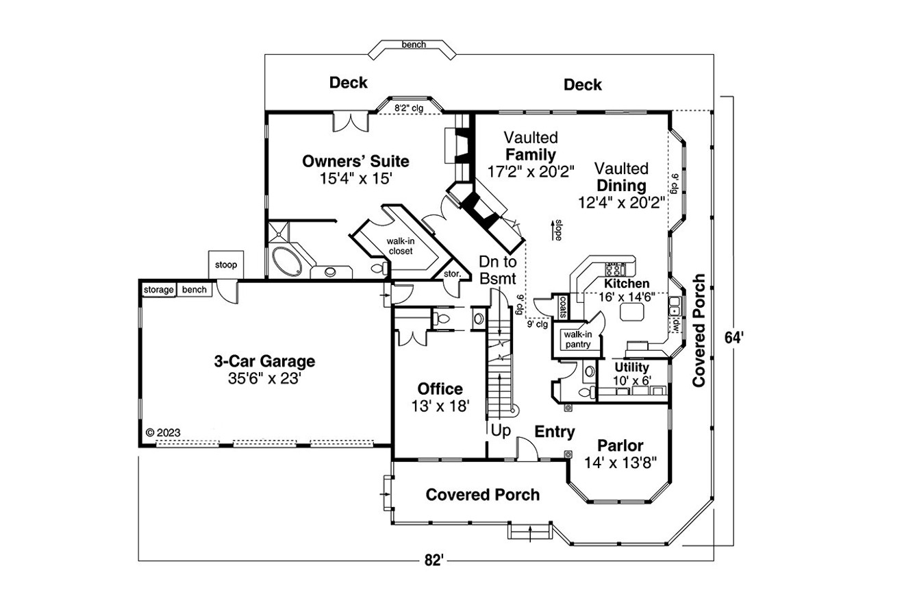Farmhouse House Plan - Shelburn 93888 - 1st Floor Plan