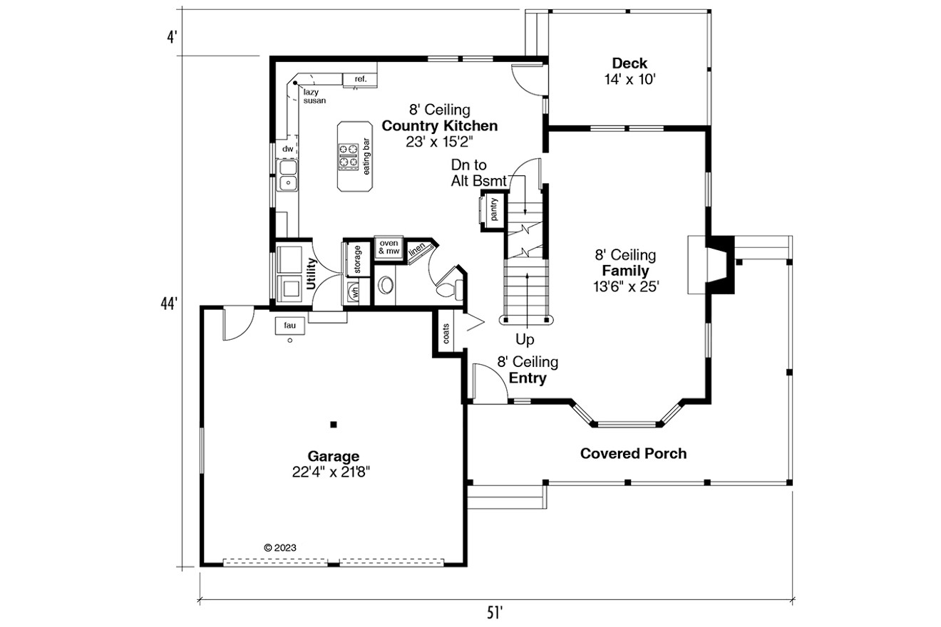 Farmhouse House Plan - Washburn 82708 - 1st Floor Plan