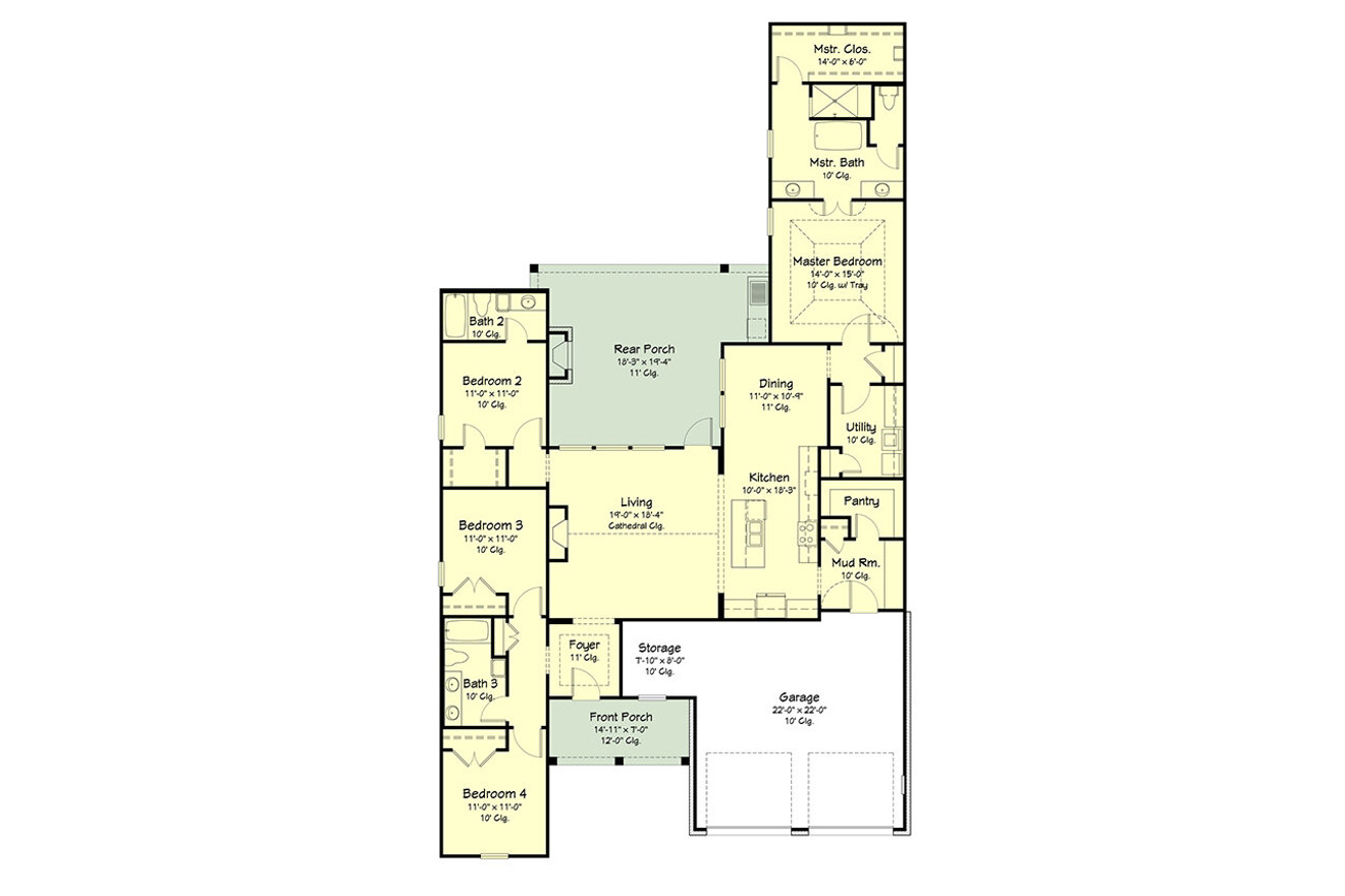 Farmhouse House Plan - 29722 - 1st Floor Plan