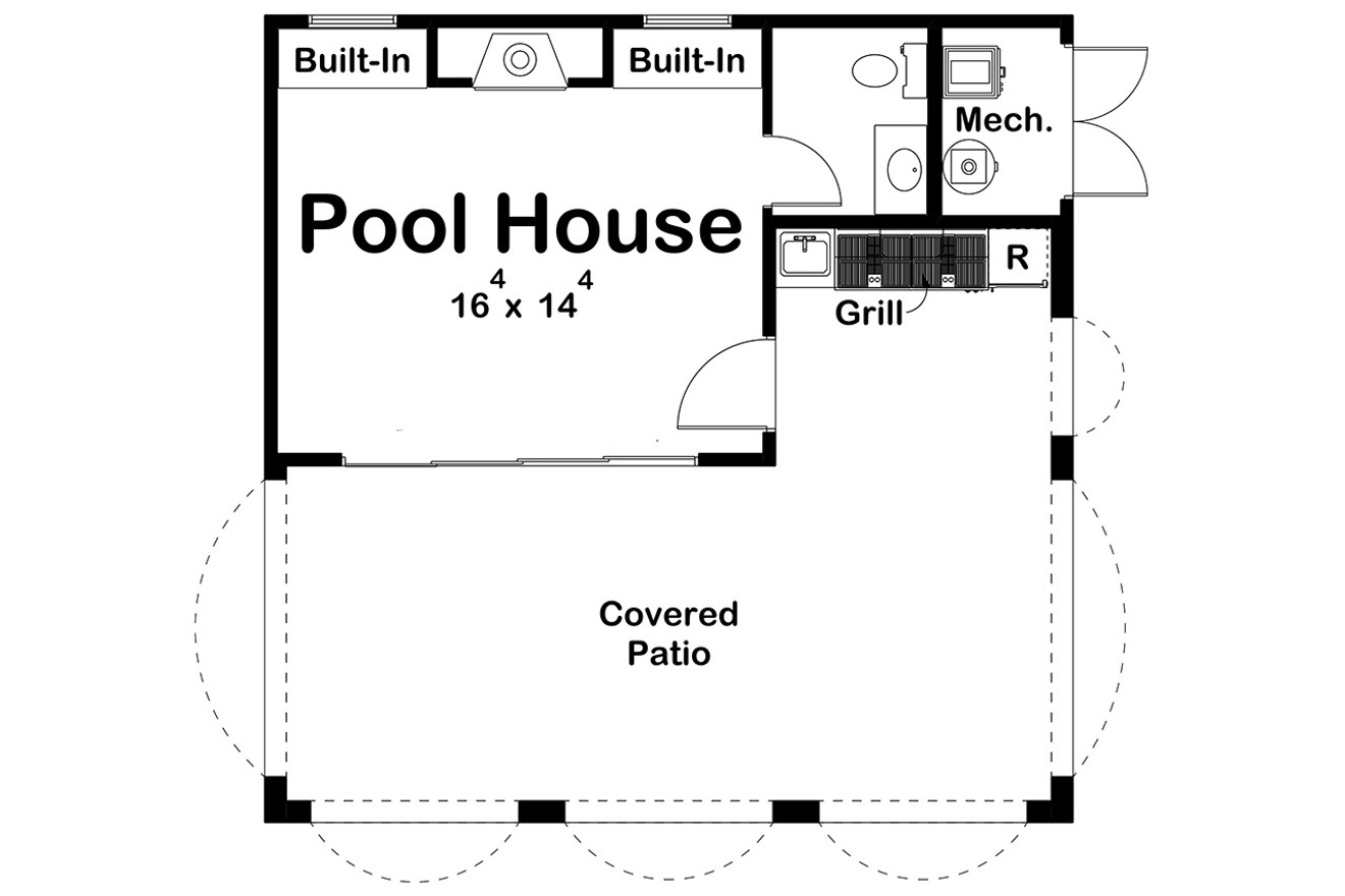 Mediterranean House Plan - Pearland 63704 - 1st Floor Plan