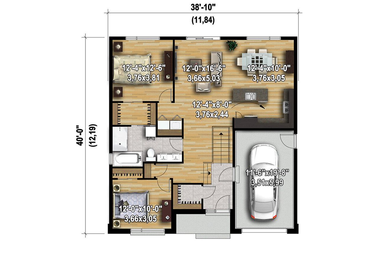 Prairie House Plan - 10876 - 1st Floor Plan