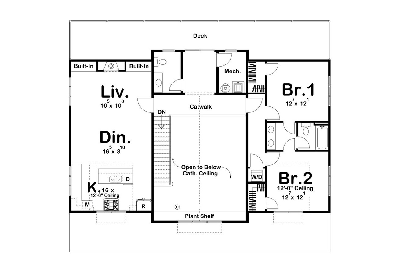 Secondary Image - Farmhouse House Plan - Hazel 95079 - 2nd Floor Plan