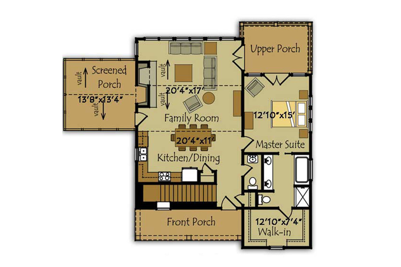 Cottage House Plan - Landing House 84819 - 1st Floor Plan