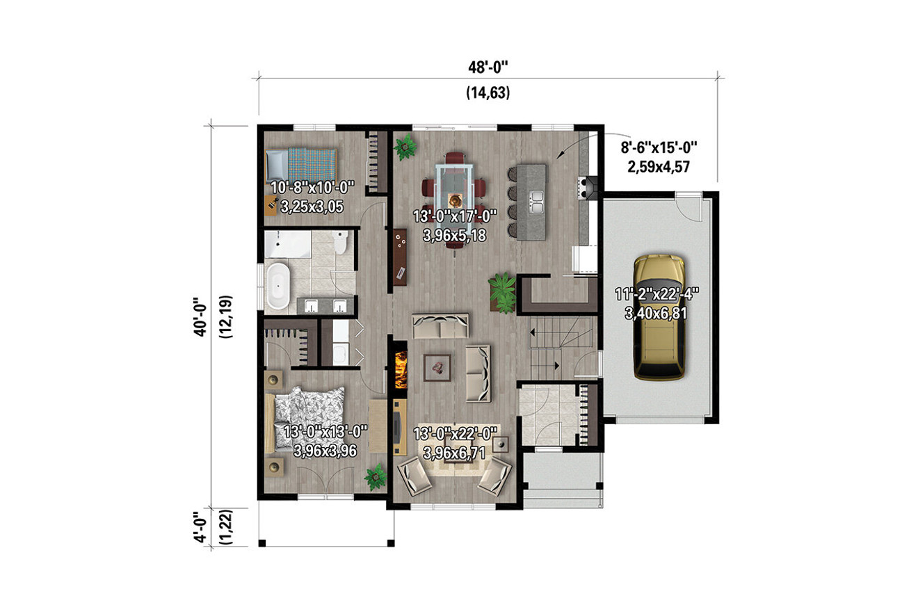 Farmhouse House Plan - 71900 - 1st Floor Plan