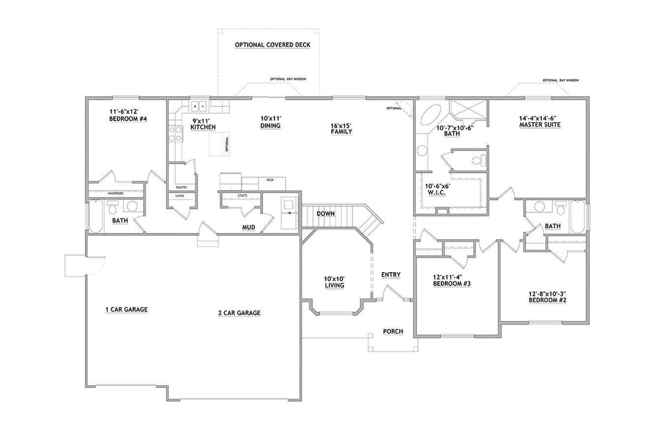 Craftsman House Plan - 99789 - 1st Floor Plan