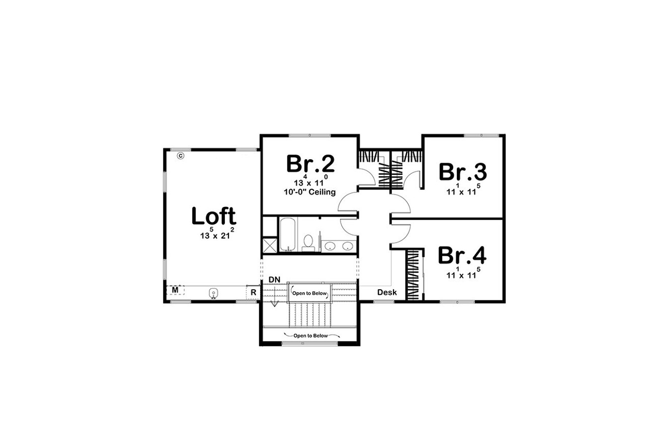 Secondary Image - Farmhouse House Plan - Bandera Heights 70654 - 2nd Floor Plan