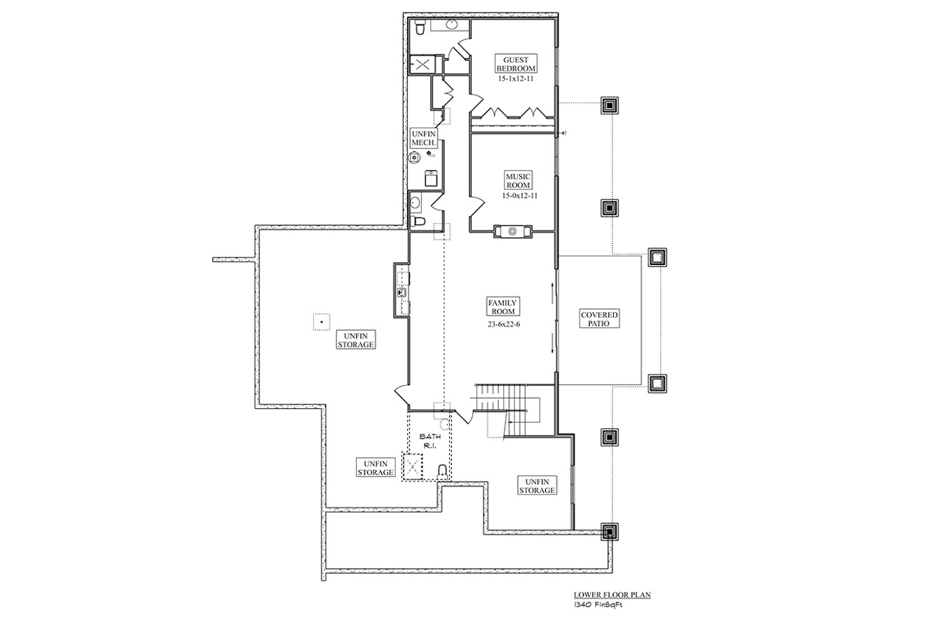 Craftsman House Plan - Mountain Gate 51153 - Basement Floor Plan