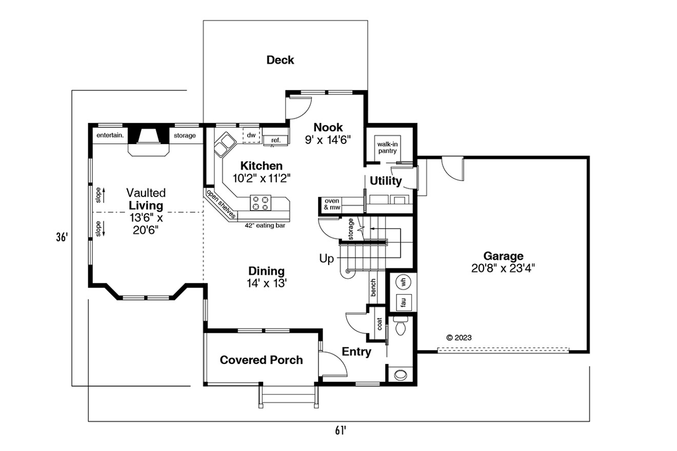 Farmhouse House Plan - Newburg 84589 - 1st Floor Plan
