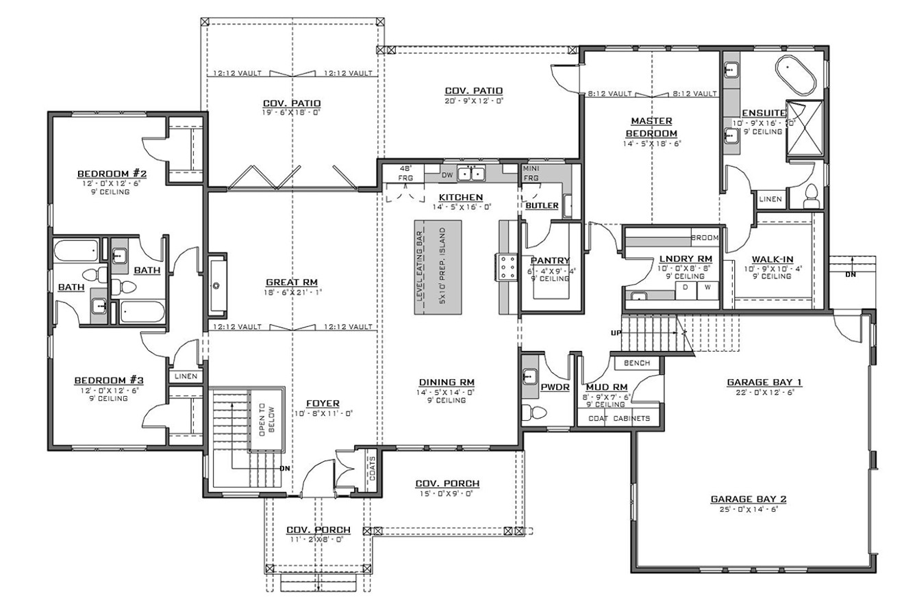 Craftsman House Plan - 76325 - 1st Floor Plan