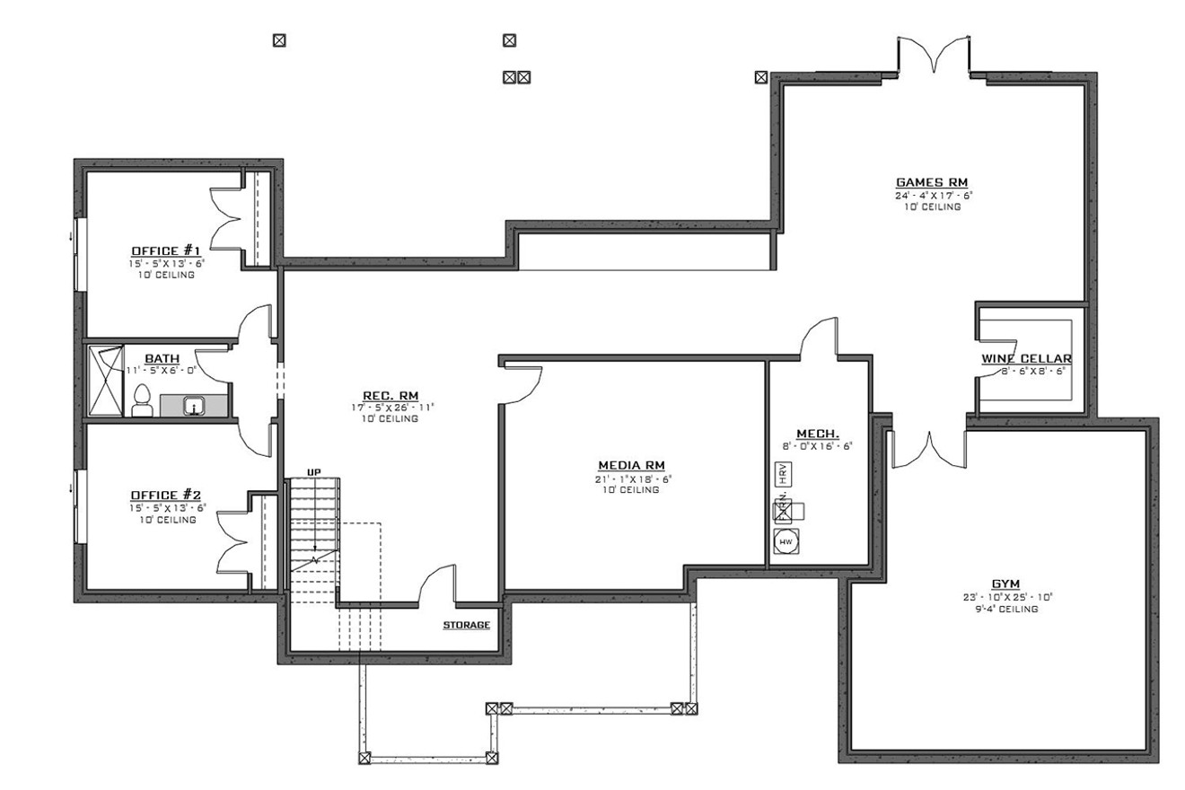 Craftsman House Plan - 76325 - Basement Floor Plan