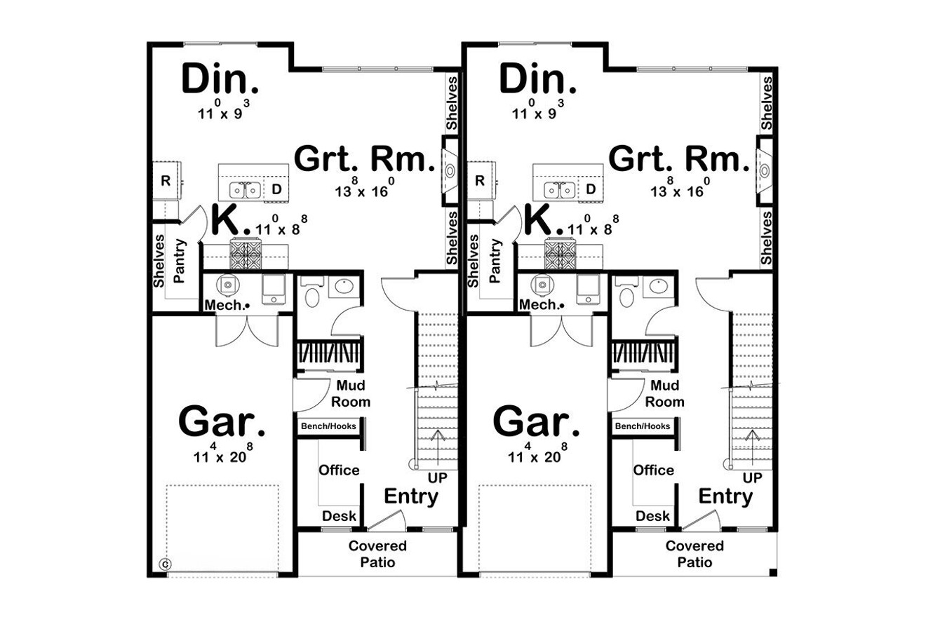 Traditional House Plan - Wood Valley 43673 - 1st Floor Plan