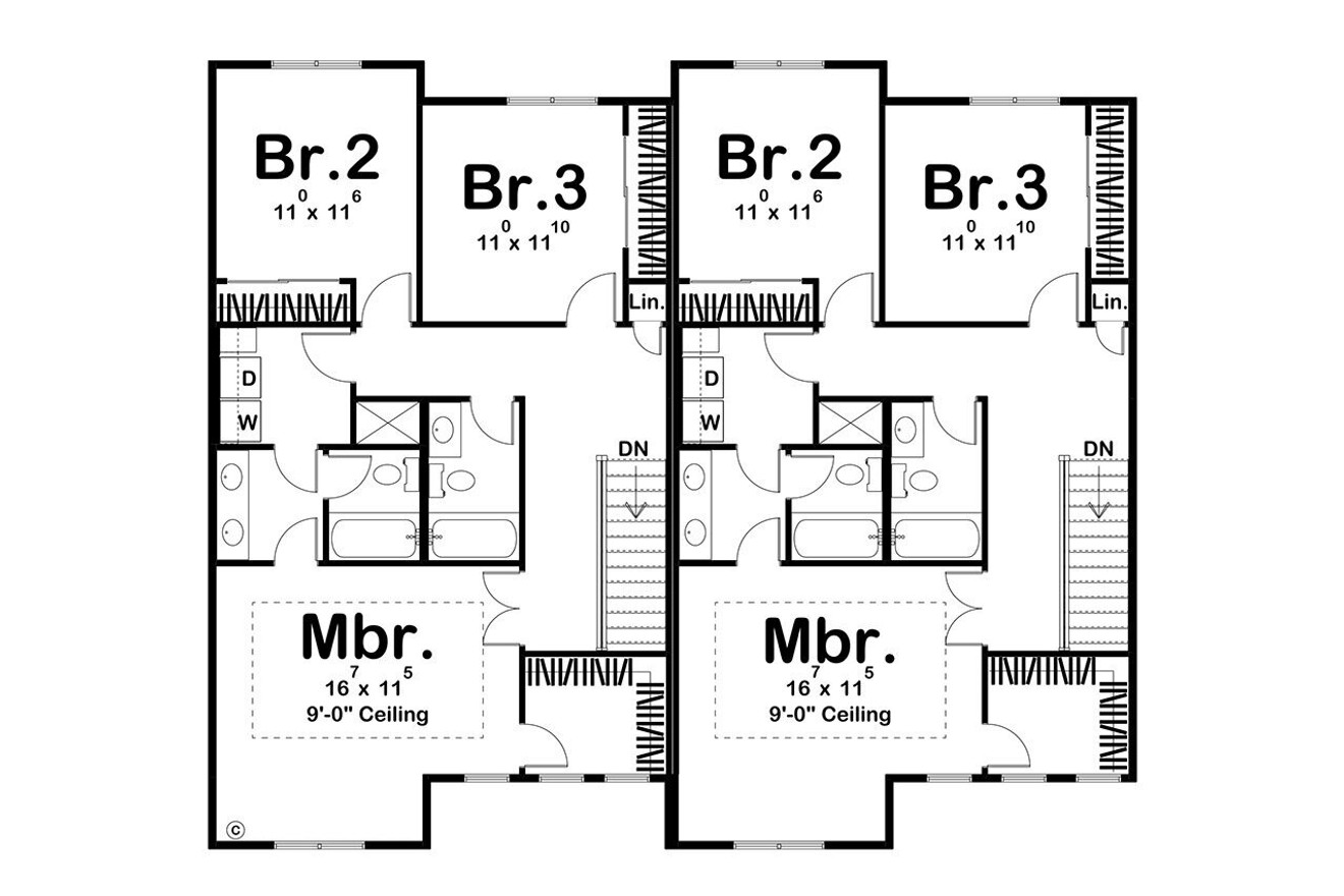 Traditional House Plan - Wood Valley 43673 - 2nd Floor Plan