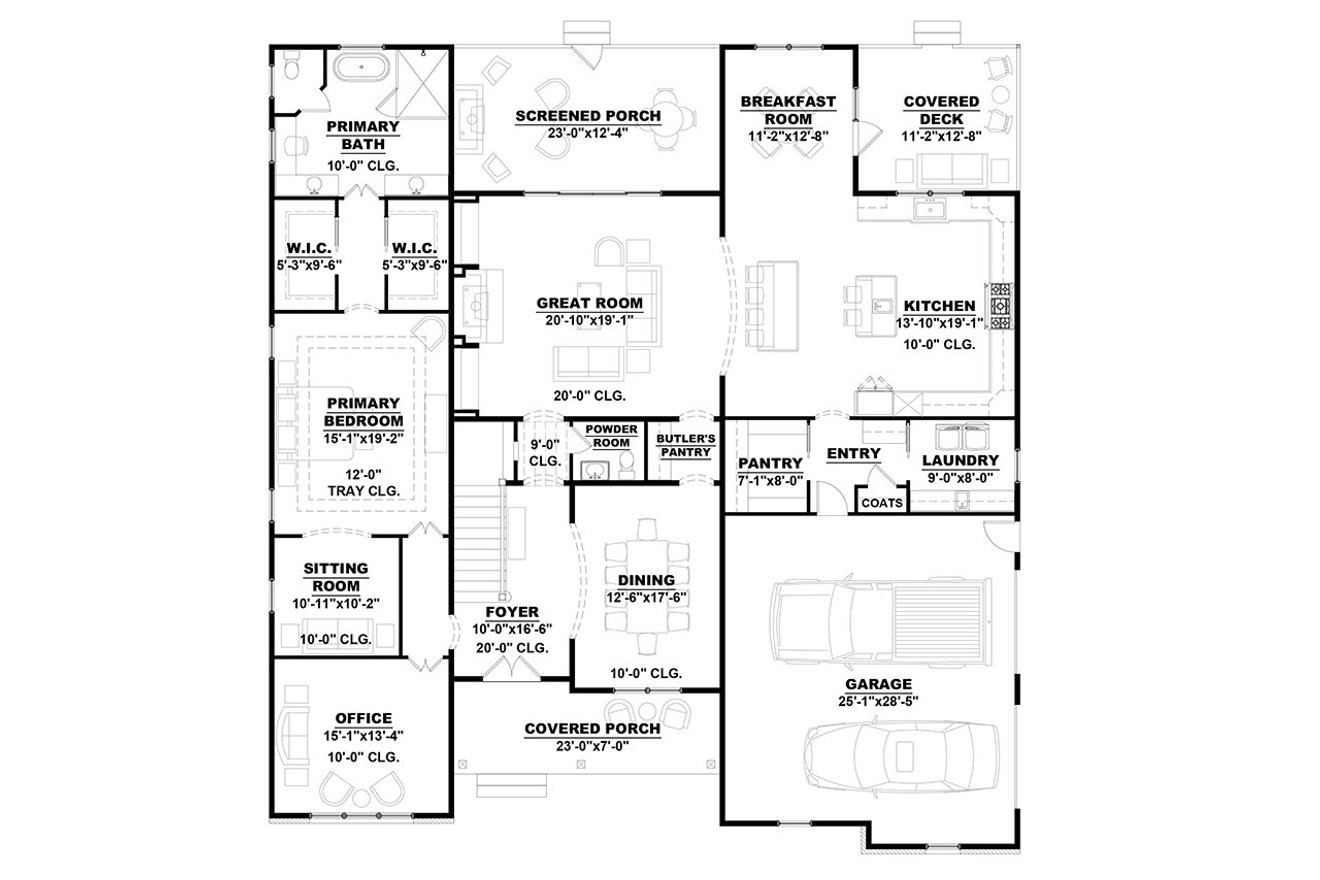 Traditional House Plan - Raines 85529 - 1st Floor Plan