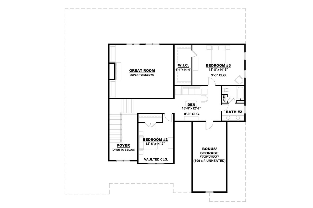 Traditional House Plan - Raines 85529 - 2nd Floor Plan