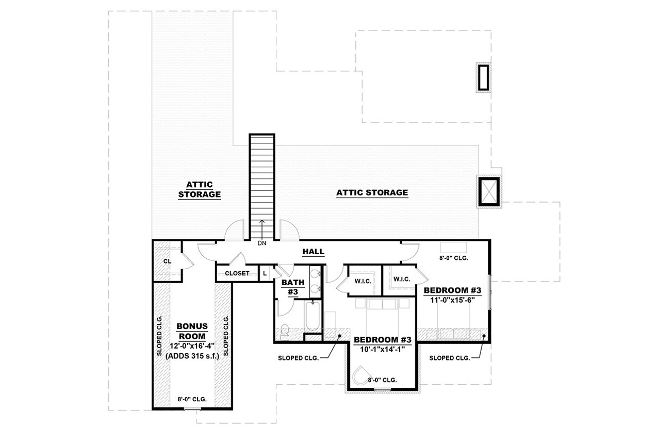 Secondary Image - Country House Plan - 65528 - 2nd Floor Plan