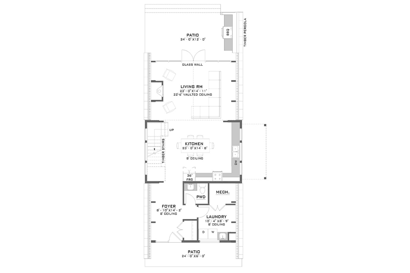 A-Frame House Plan - 44063 - 1st Floor Plan