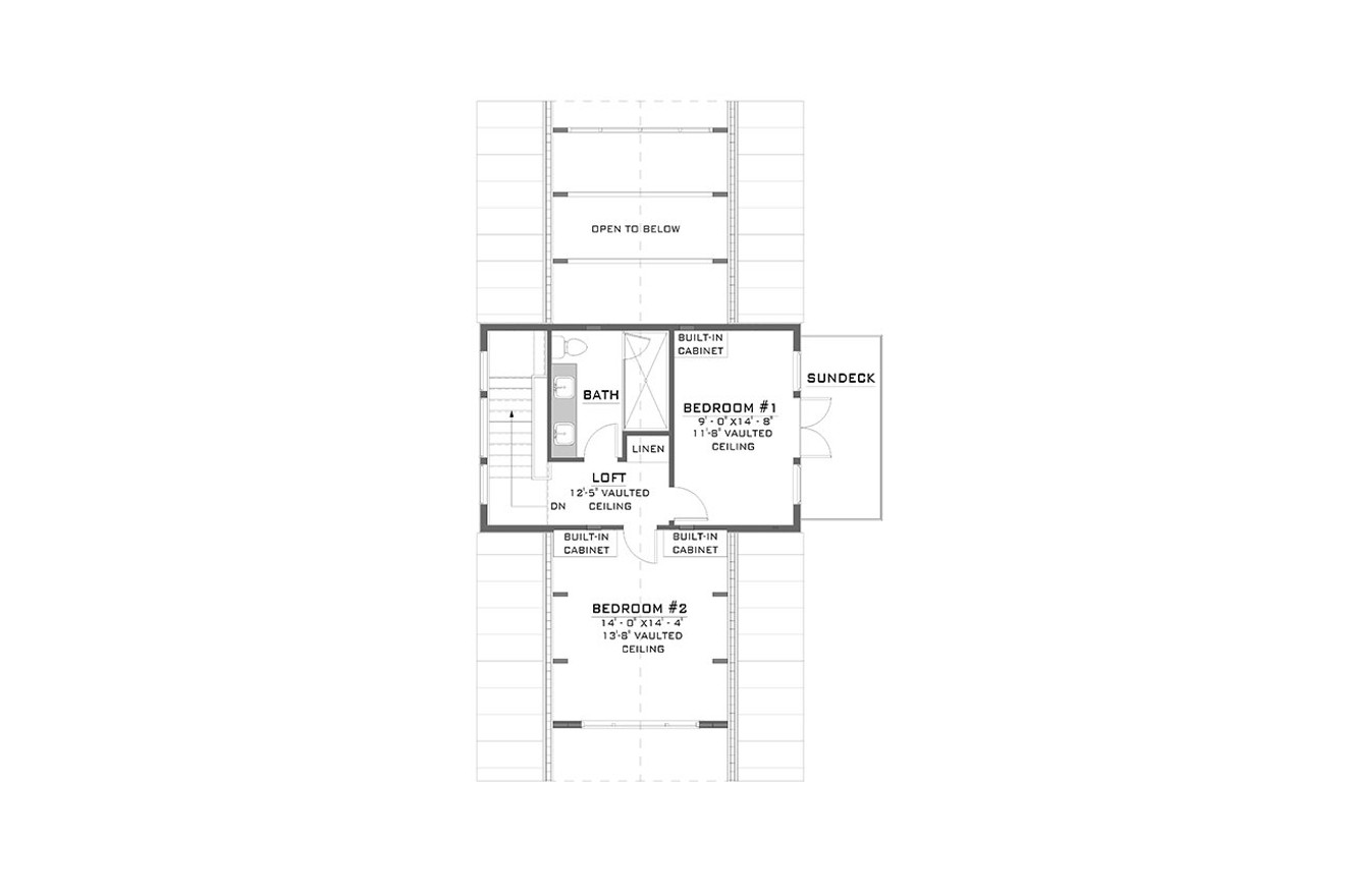 Secondary Image - A-Frame House Plan - 44063 - 2nd Floor Plan