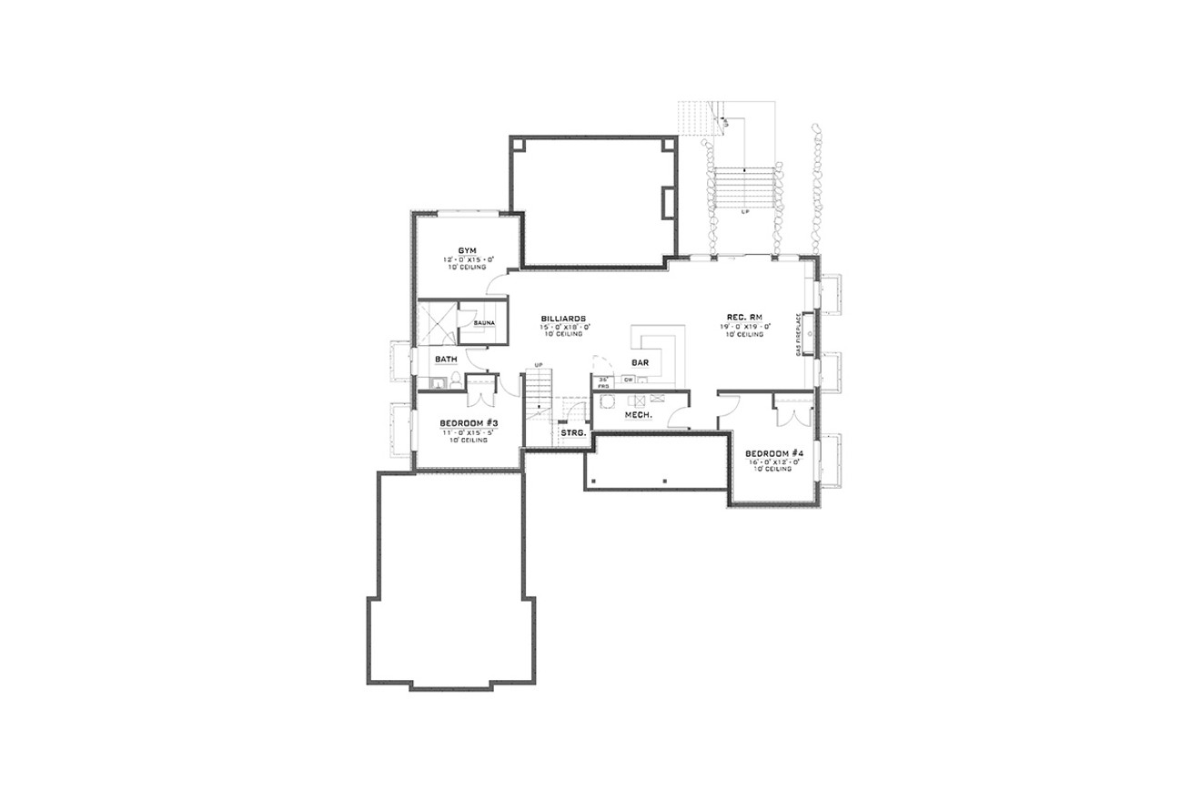 Craftsman House Plan - 48996 - Basement Floor Plan