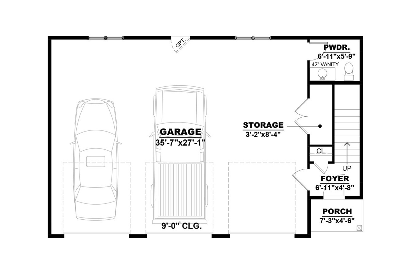 Farmhouse House Plan - Freeman 37288 - 1st Floor Plan