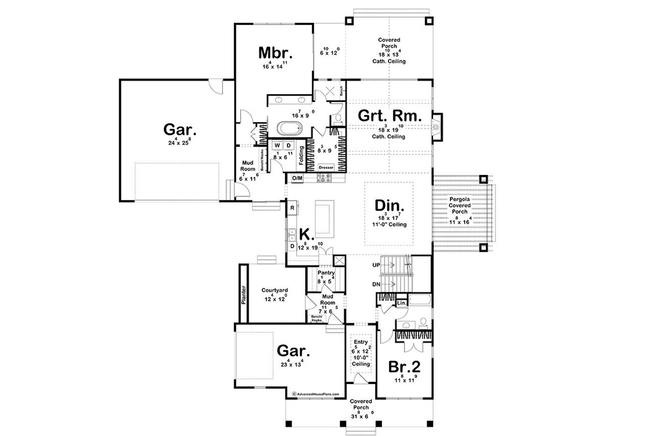 Traditional House Plan - Calderwood 47959 - 1st Floor Plan